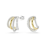 Swarovski Hyperbola Hoop Earrings, Mixed Cuts, Mini, Clear, Mixed Metal Finish