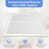 Howeall 12"W x 8"H [Duct Opening Size] Steel Return Air Grille, Air Return Vent Cover for Ceiling and Sidewall - HVAC Air Vent Covers - [Outer Dimensions: 13.75"W x 9.75"H]