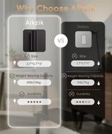 Aikzik 4 Pack Large Heavy Duty Wall Hooks - 26lb Max, Stainless Steel Adhesive Towel Hook, Shower Hooks for Hanging Towel, Coat, Robe, Wall Hook for Use in Bathroom, Kitchen and Door, Matte Black