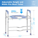 Deewow Raised Toilet Seat with Handles, Toilet Seat Riser for Seniors with Adjustable Height, up to 400lbs, Raised Toilet Seat for Elderly, Pregnant and Handicap, Fit Any Toilet, FSA/HAS Eligible