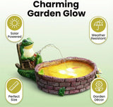RPYFMMKPF Solar Frogs for Outdoors, Fishing Frog-Shaped Garden Decor, Patios, Yards, and Lawn Ornaments Frog Gifts for Women
