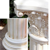 VISIBLE Decorative Roman Column Pedestal, Black Bronze, MGO Cement with Fiber, Classical Garden Pillar, Indoor Outdoor Decor (White, 33.5IN)