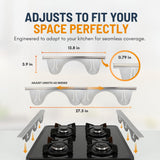 Linda’s Essentials Stainless Steel Stove Gap Covers (2 Pack) Adjustable Length 13.8" to 27.5" Stainless Steel, Steel Adjustable Gap Covers, Counter, Oven & Stove Gap Filler