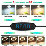 10X Magnifying Glass with Light, Clip on Mganifier with Light, 48 LED Desk Magnifying Glass wtih Clamp, 3 Modes Dimmable Magnifying LED Lamps for Bed Work Crafts DIY Repair Black
