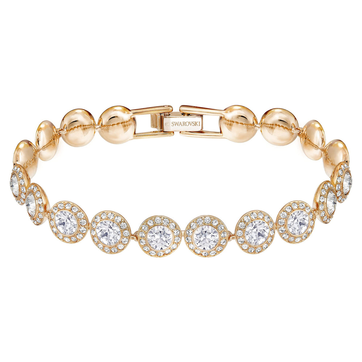 SWAROVSK Una Angelic Bracelet, Clear circle-cut with Matching Crystal Pavé on a Rose-Gold Tone Finish Setting, Part of the Una Angelic Collection