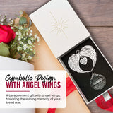 Memorial Suncatcher Sympathy Gift for Loss of Loved One, in Memory Bereavement Gift for Loss of Mom Dad Husband Wife Son Daughter Dog, Angel Wings Crystal Window Sun Catcher Remembrance Gift