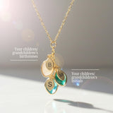 Birthstone Necklace for Women, Grandma Necklace with Birthstones, Initials