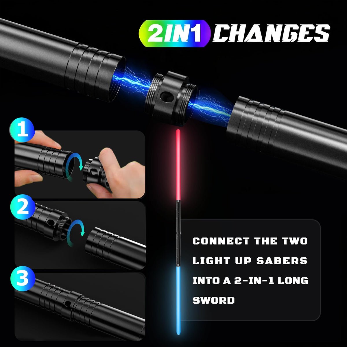 Lightasaber, Rechargeable Sword Toy for Kids, Halloween Xmas Gift, Cosplay