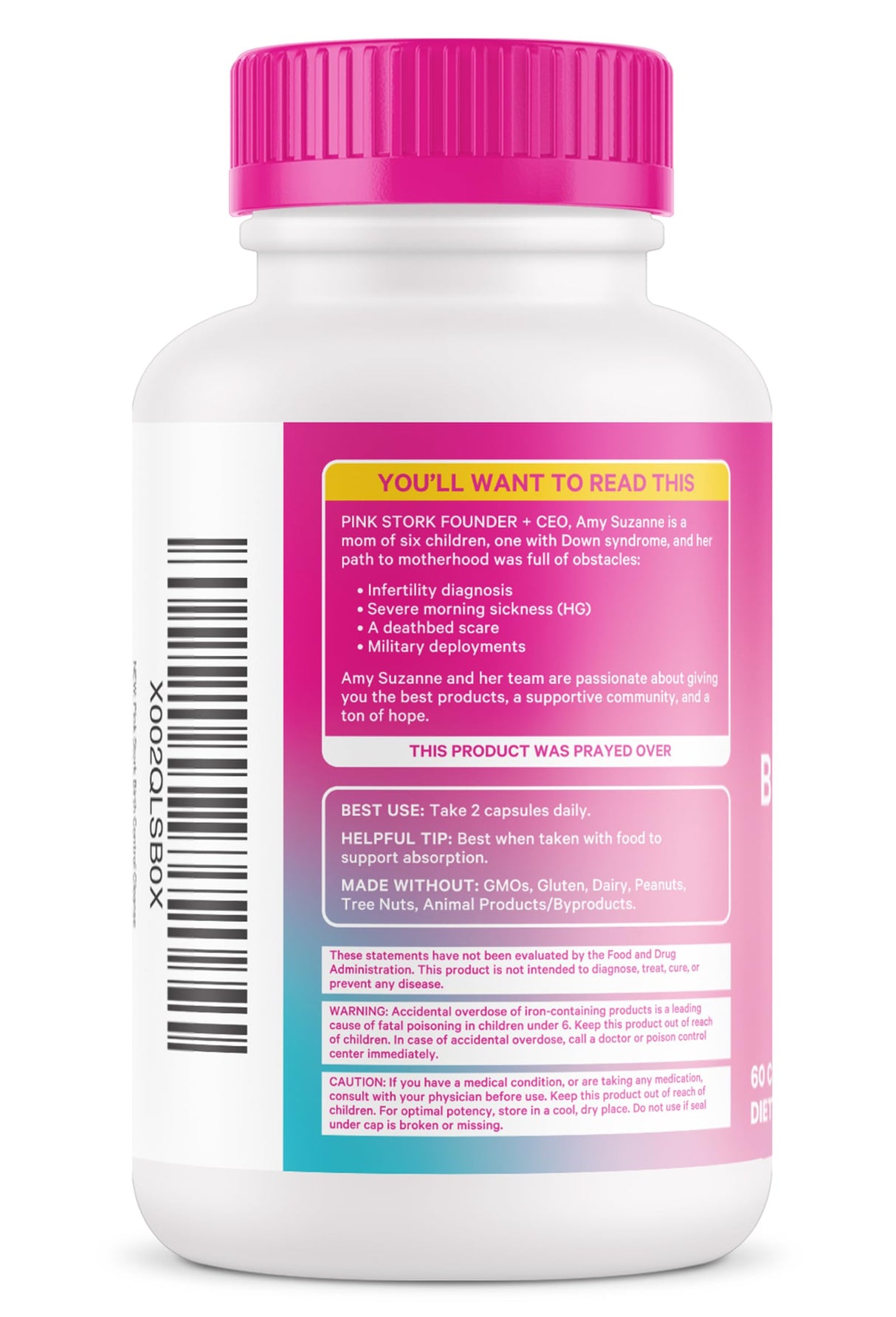 Pink Stork Birth Control Cleanse to Support Hormone Balance, with Chaste Tree Berry (Vitex), Magnesium, and Selenium, Period Support for Conception, Fertility Supplements for Women - 60 Capsules