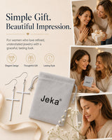 Jeka Cross Earrings for Women, Drop Earrings Christmas Christian Gifts