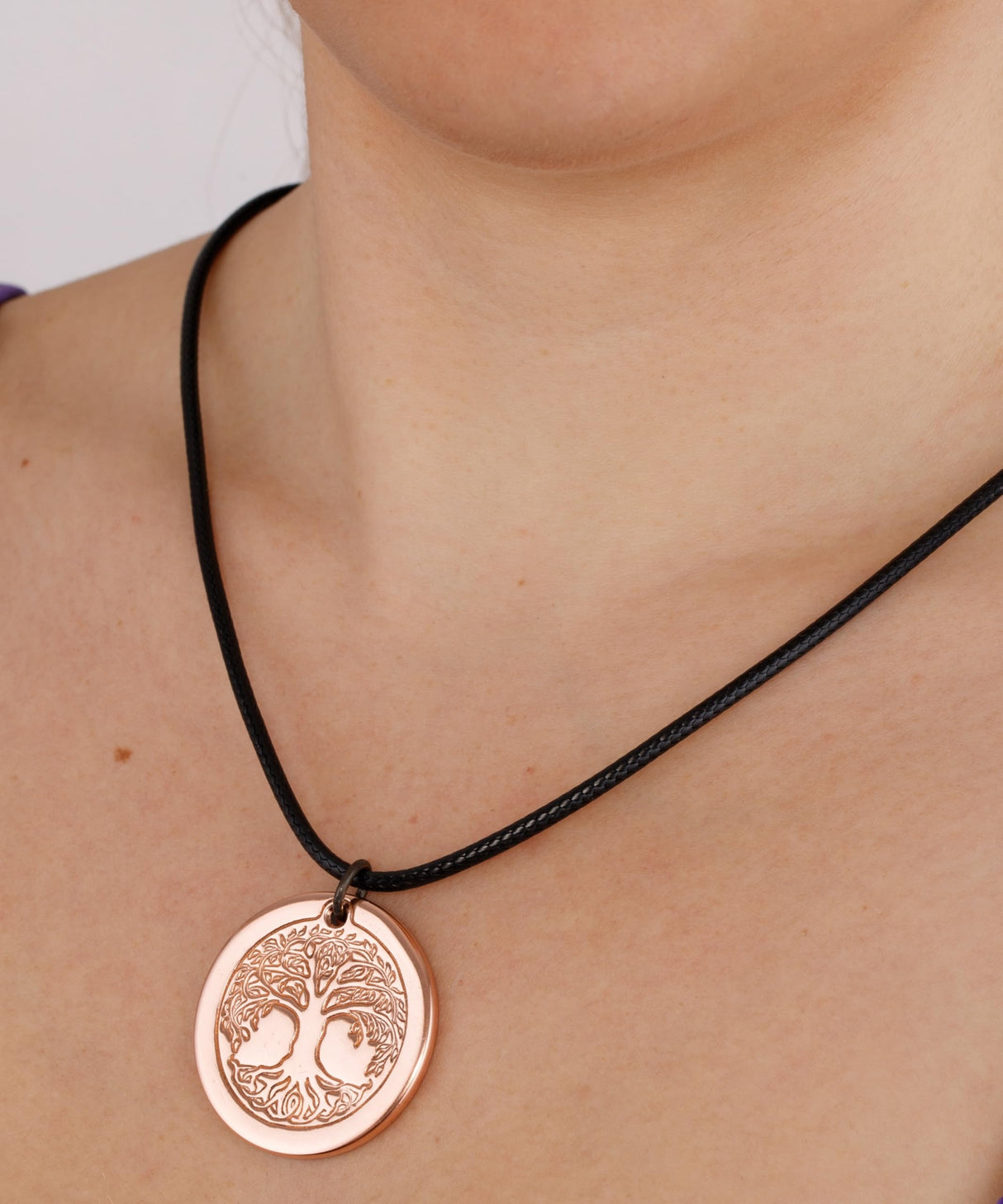 DEMMEX Pure Copper Tree of Life Pendant Necklace for Men and Women, 2.5mm Thick, 1.5 Inches Diameter, Uncoated, Handmade in Turkey - Polish with Salt-Lemon Mix (Copper)