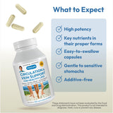 ANDREW LESSMAN Circulation, Vein Support for Healthy Legs 180 Capsules - High Bioactivity Diosmin, Butcher's Broom, Visibly Reduces Swelling and Discomfort in Feet, Ankles, Calves, Legs
