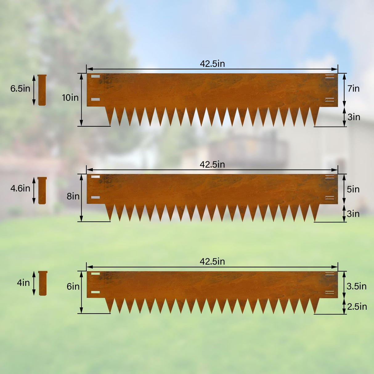 Ganeekiron Metal Landscaping Edging, 6Hx40L Inch 6-Pack Rustic