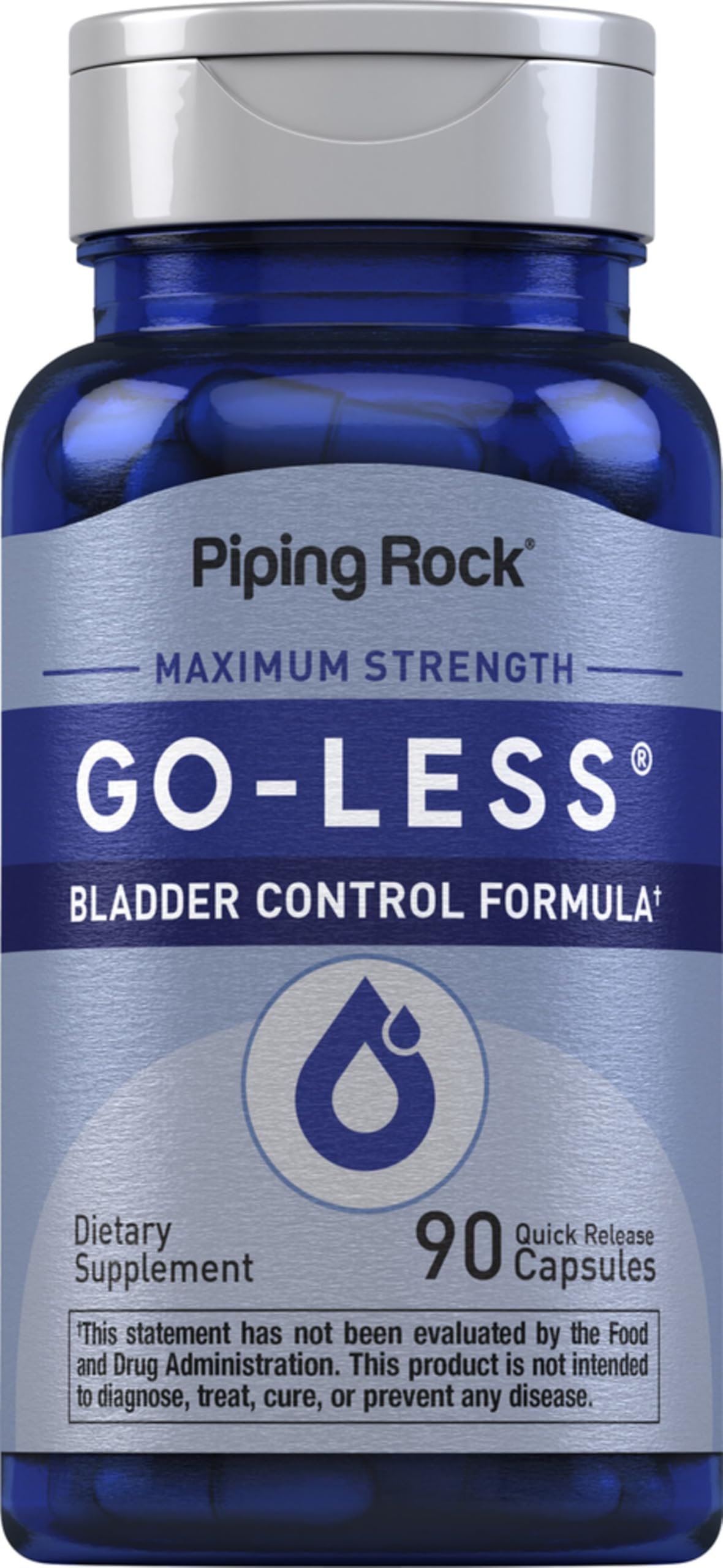 Piping Rock Go Less Bladder Control Pills | 90 Capsules | Maximum Strength Formula for Men and Women | Non-GMO, Gluten Free Supplement