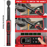 SUERCUP 3/8-inch Digital Torque Wrench(1.5-99.6Ft.Lb/2-135Nm) ±1% Accuracy Digital Torque Wrench with Vibration, Buzzer,LED Notification and Five Units of Measure, for Motorcycle, Auto Repair