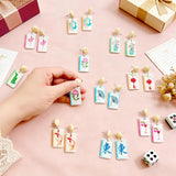 20 Pcs Mahjong Earrings 10 Set Women Funny Acrylic Mahjong Tile Dangle Earrings Creative Geometric Jewelry Lucky Mah Jongg Gifts for Women Friendship Accessories
