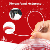 AMOLEN Silk PLA 3D Printer Filament, Shiny Multicolor Christmas Rainbow PLA Filament 1.75mm, Fast Color Change PLA 3D Printing Filament for Most FDM 3D Printer, Red White, 1kg (2.2lbs)