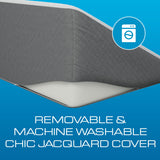 Kölbs Bed Wedge Pillow for Sleep Apnea, Sleeping Comfort, Relaxing, Acid Reflux, Heartburn and Back Pain Relief. Cushion for Sitting Up in Bed. Memory Foam Top, Chic Jacquard Washable Cover.