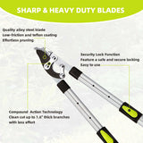 YRTSH Loppers for Tree Trimming Heavy Duty, Extendable 21-26" Branch Cutter