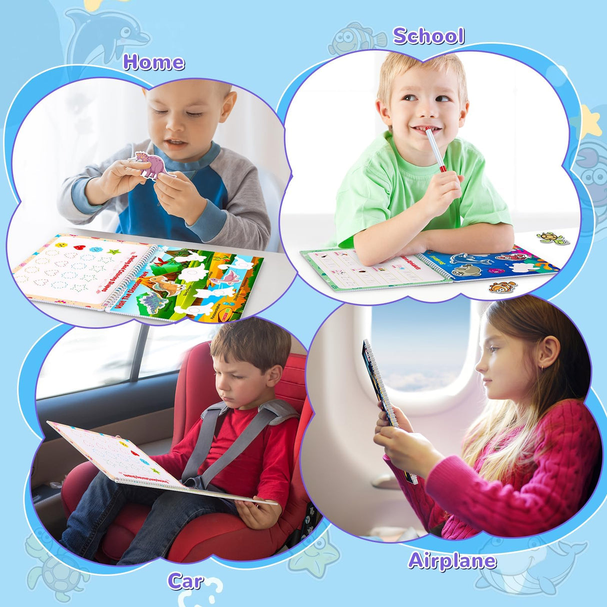 Busy Book for Toddlers 3+, Preschool Learning Activities with 30 Themes Prek Preschool Workbooks, Montessori Educational Learning Toys Activity Books for Christmas Birthdays Gifts Boys Girls