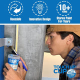 Touch Up Cup Empty Plastic Paint Storage Containers with Lids for Leftover Paint, Touch Ups, As Seen On Shark Tank Products, 13 oz, Pack of 3