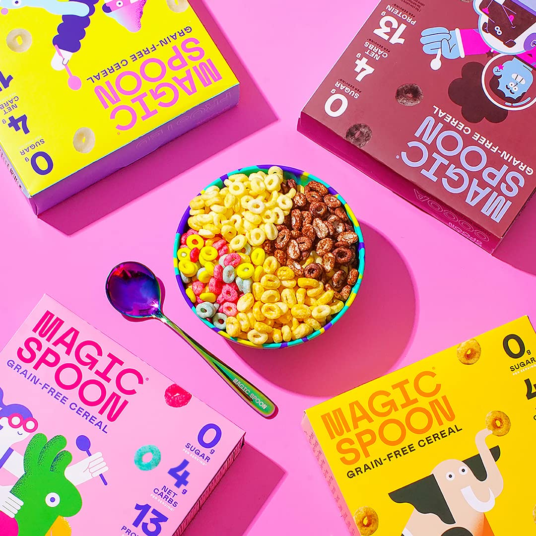 Magic Spoon Cereal, Variety 4-Pack of Cereal - Keto & Low Carb Lifestyles, Gluten & Grain Free, High Protein, 0g Sugar