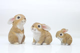 JORAE Bunny Statues Garden Decorations Set of 3 Outdoor Easter Rabbit Figurines for Yard Home Decor Table Animal Sculptures Indoor, Polyresin, Brown