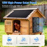 HASDSAGY Solar Powered Fan, 15W Solar Chicken Coop Fan,Waterproof Ventilation Exhaust Fan for Outdoor Shed Chicken Coops Greenhouse Doghouses Pet House for Intake or Exhaust Air Cooling