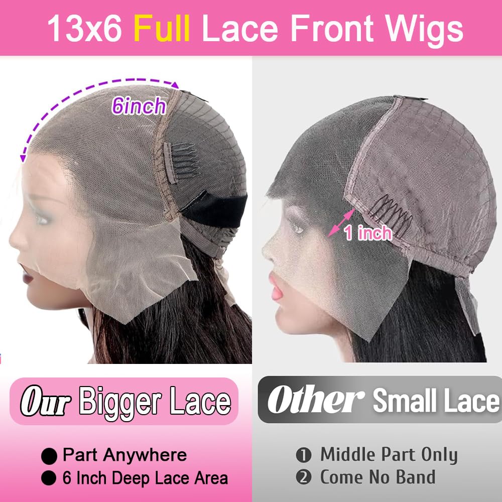 Leicymens 28 INCH 13x6 Lace Front Wigs Human Hair Body Wave Lace Front Wigs Human Hair Pre Plucked With Baby Hair Glueless Wigs For Black Women Hd Lace Front Wigs 180% Density