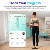 Etekcity Scale for Body Weight and Fat Percentage, Smart Digital LED Bathroom BMI Measurement, Accurate Bluetooth Weighing Machine, Body Composition Analyzer, Ash-black, 400lb