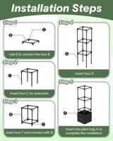 2PCS Dragon Fruit Trellis for Climbing Plants Indoor Outdoor, Heavy Duty Metal Adjustable Vertical Garden Support for Indoor Outdoor Potted Plants, Tomato, Cactus, Roses,Vines(12 * 12 * 47inch,2PC)