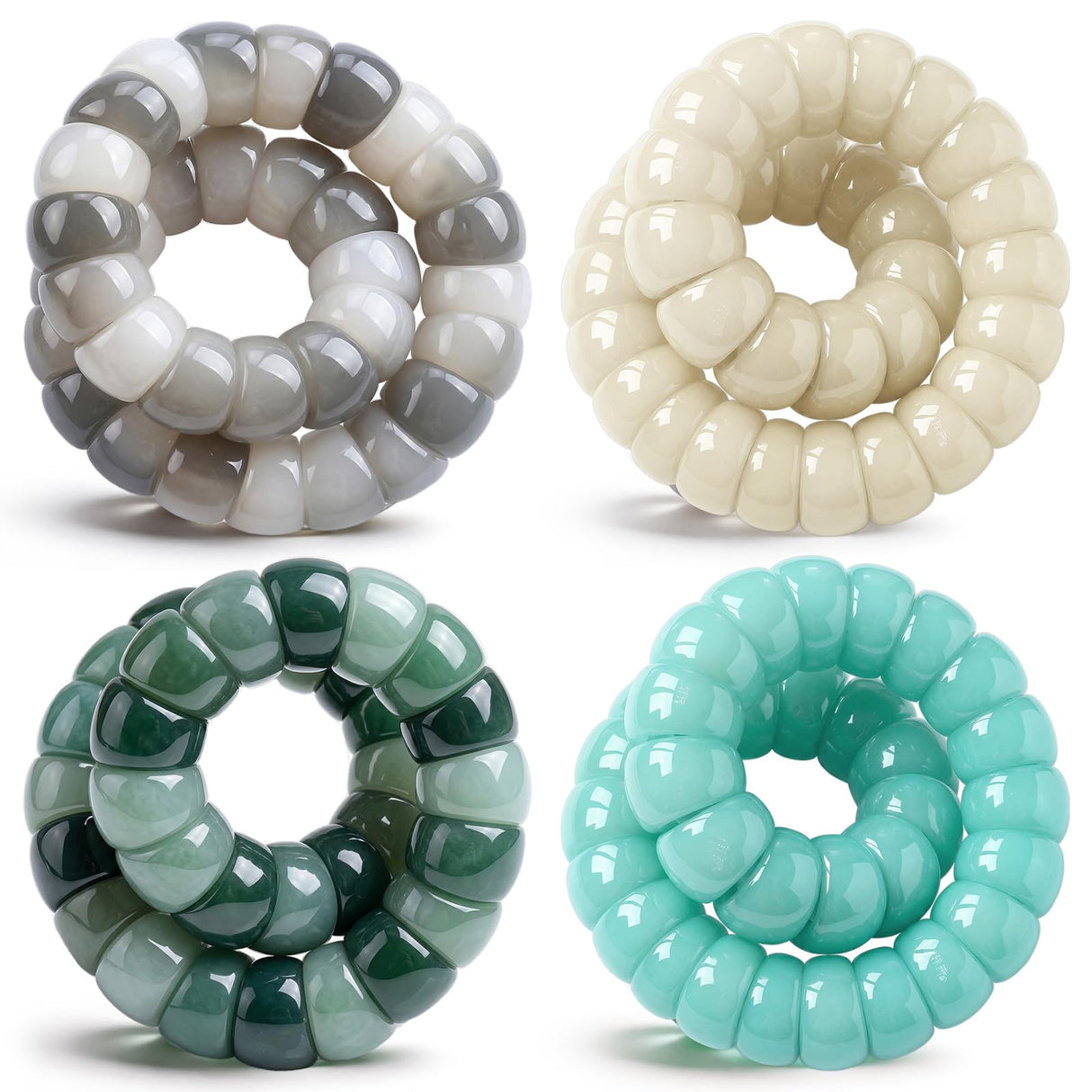 Kingdder Fidget Bodhi Seed Bracelet Women Anxiety Bead Bracelet Meditation Healing Stretch Stress Relief Gift for Adult Men(4 Pcs,Classic Color)