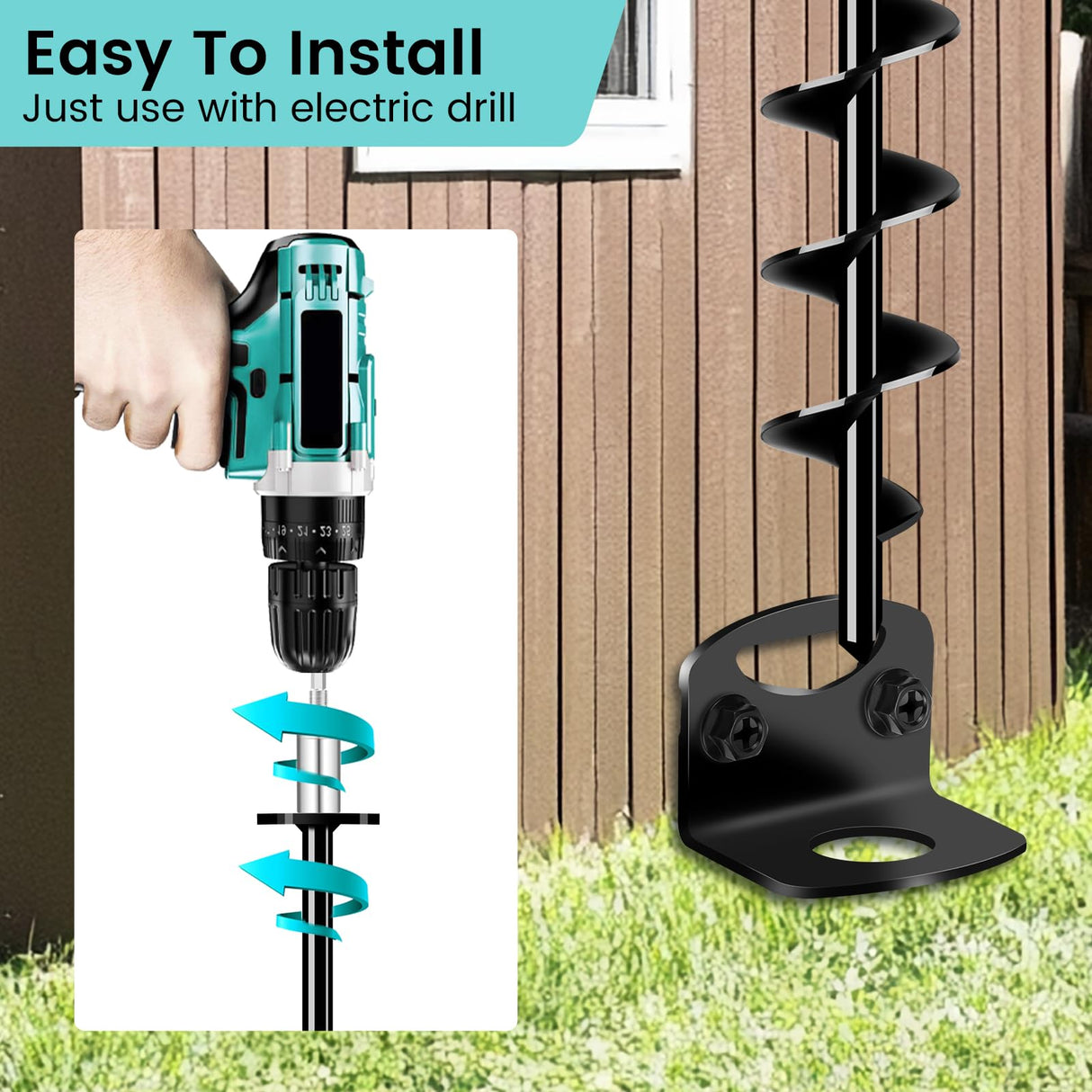 25" Ground Anchors Screw in, Mobile Home Anchors for Shed, Black-25-8Pcs