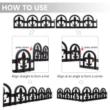 Evelyne Black Garden Border Plastic Edging – PP Plastic, Metal-Free Wrought Iron Look Design, 15pcs Black Yard Landscaping Fence Liner Lawn Edge Barrier, 20ft Kit of Decorative Lawn Landscape Panels