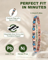 MagEnergy Copper Anklet for Women& Lymphatic Drainage Ring, Turquoise Magnetic Ankle Bracelet with 3500 Gauss Magnets, 99.99% Pure Copper Anklet, Adjustable, Jewelry Gift Box (Free Sizing Tool)