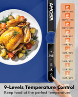 Warming Mat for Food, Fast Heating Electric Food Warmer with 9 Level Temperature and 6 Hours Timer, Extra Large Roll Up Silicone Food Warming Mat, Portable Warming Trays for Buffets Party (Blue)