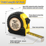 Fathers Day Gift for Dad from Daughter Son - Dad Husband Birthday Gifts, Gifts for Men New Daddy Father in Law, Best Dad Ever Gifts, First Father's Day Useful Stuff, Engraved 25 FT Tape Measure Tool