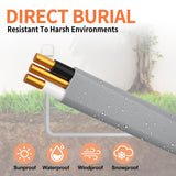 12/2 UF-B Wire 50 FT Pure Copper Direct Burial Cable, Sunlight & Moisture Resistant, Ideal for Outdoor Lighting & Pump Installations & Residential Indoor Electrical Projects