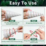 NAMTSO Electroculture Copper Wire for Gardening Tools - Exclusive Extra Large Spiral Antenna Cone, 32.8 FT Pure 16 Gauge Copper Wire for Plants Growth, 4 Pack Extendable Plant Stakes Max Length 24"