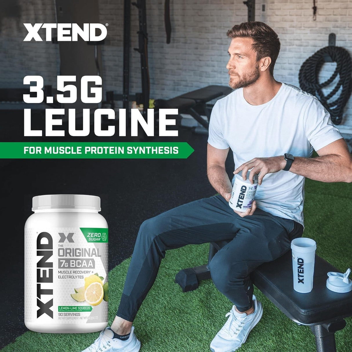 Xtend XTEND Original BCAA Powder 7g BCAA and 2.5g L-Glutamine, Sugar Free Post Workout Muscle Recovery Drink with Amino Acids for Men & Women, 90 Servings