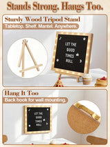 10"×10" Felt Letter Board with LED Lights & Stand for Halloween Party Decor