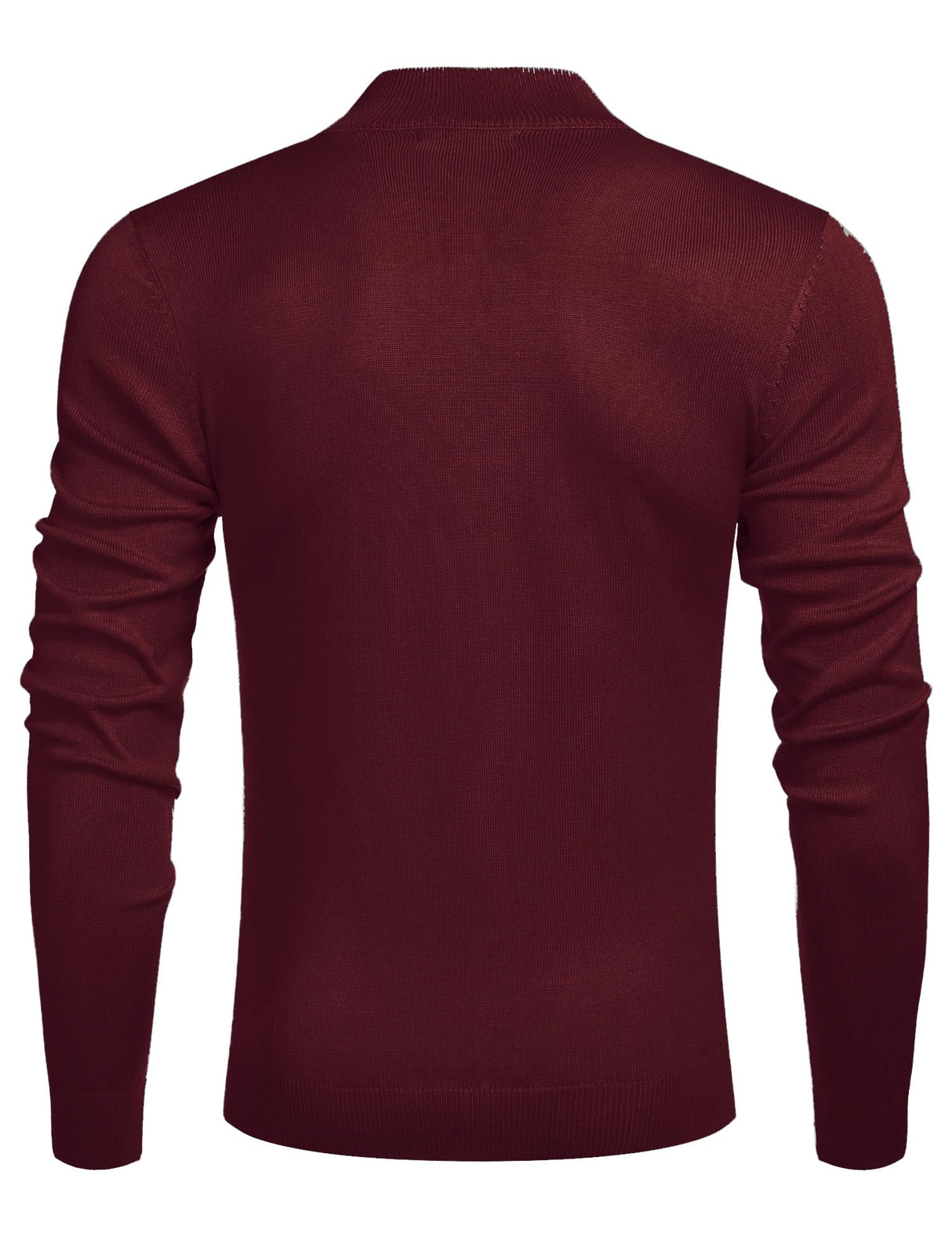 COOFANDY Men's Soft Quarter Zip Sweater Casual Long Sleeve Pullover Sweaters Wine Red Christmas Sweater