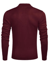 COOFANDY Men's Soft Quarter Zip Sweater Casual Long Sleeve Pullover Sweaters Wine Red Christmas Sweater