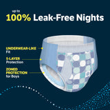 Goodnites Boys' Nighttime Bedwetting Underwear, Size Large (68-95 lbs), 34 Ct (2 Packs of 17), Packaging May Vary