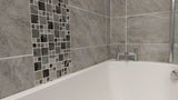 Glass Saturn-Mosaic Modular Silver Tile Jupiter Bathroom Kitchen 300x300mm