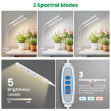 Aumtrly Plant Lights for Indoor Growing, 2 Head White Clip on Grow Lamp