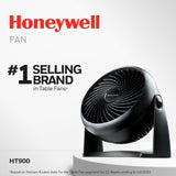 Honeywell TurboForce Air Circulator, Small Tabletop Fan, Quiet Personal Fan for Home or Office, 3 Speeds, 90 Degree Pivoting Head, Black, HT900
