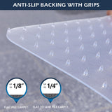 Chair Mat for Carpet, SALLOUS 46" x 60" Office Chair Mat for Carpeted Floors, Heavy Duty Vinyl Floor Mat with Grips, Floor Protector Computer Desk Mat for Home Office (Clear, Rectangular)