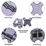 APEXUP Weighted Vest with 5lbs/10lbs/15lbs/20lbs/25lbs/30lbs Weights and Reflective Stripe, Weight Vest Men Women for Workout, Strength Training, Running (Pastel Purple, 10lbs)