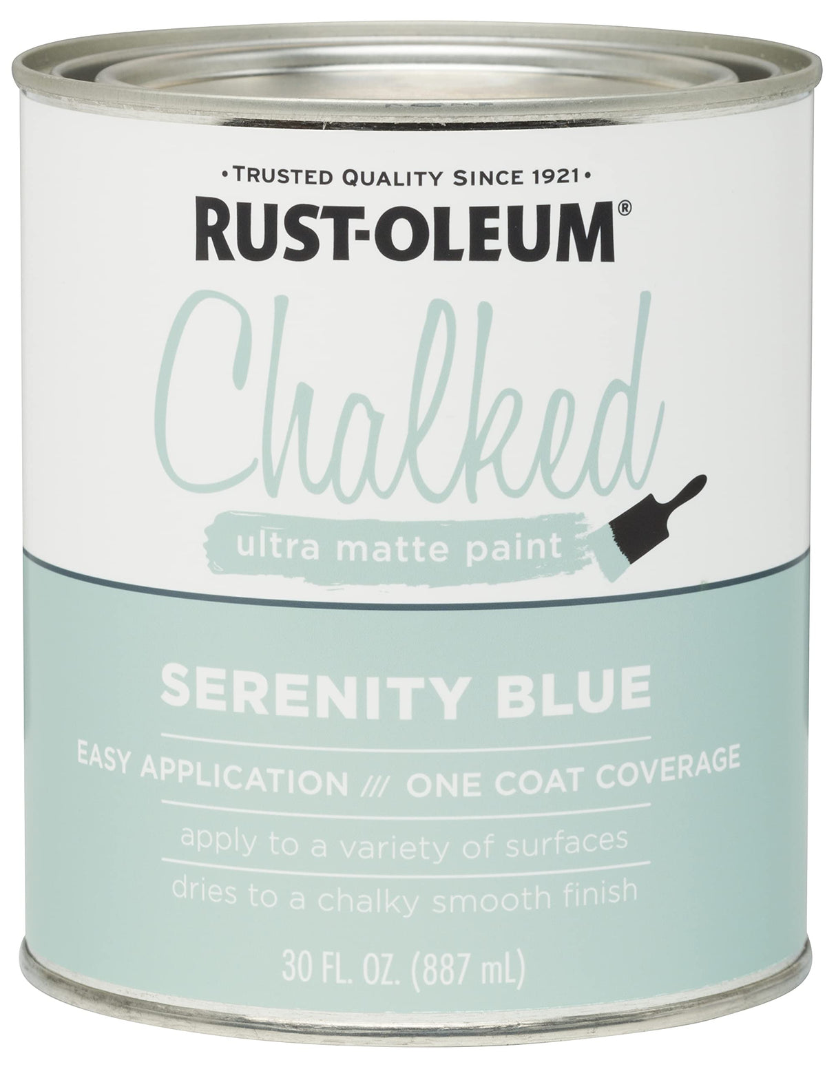 Rust-Oleum Serenity Blue Chalked All-in-One Ultra Matte Paint | One Coat Coverage | No Primer, Sanding, Or Topcoat Needed | Easy Clean Up | Made in USA | 30 OZ | 2 Pack